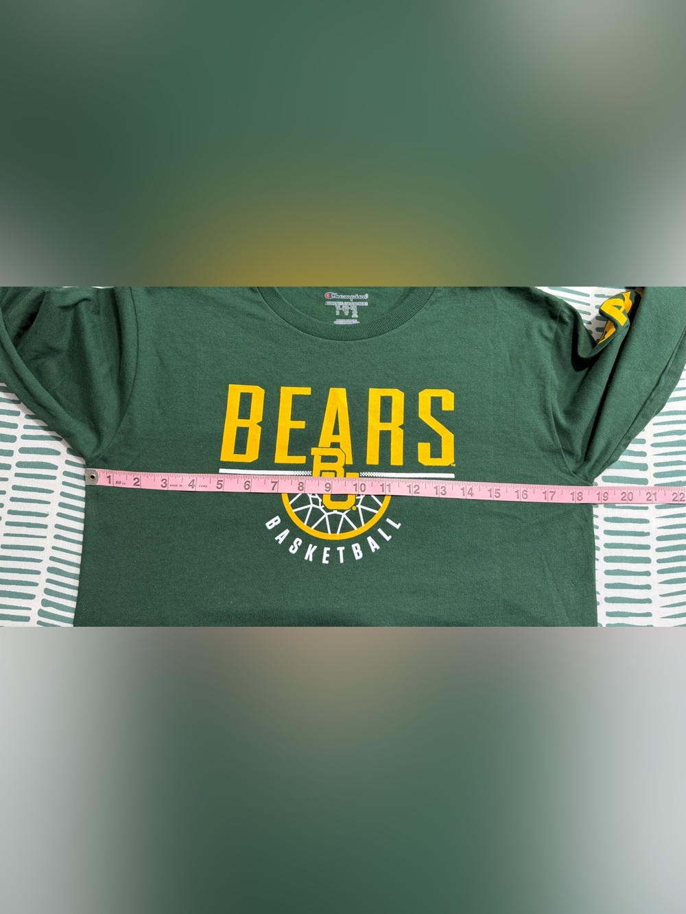 Champion Baylor Bears Basketball Long Sleeve Tee Youth Large NWT Green - Picture 6 of 9